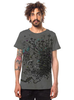 men psychedelic dark grey t-shirt